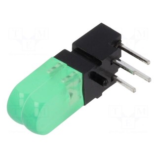 LED | in housing | yellow green | No.of diodes: 2 | 20mA | 60° | λd: 573nm