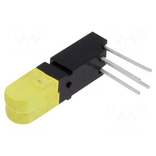 LED | in housing | yellow | No.of diodes: 2 | 20mA | 100° | 25÷50mcd