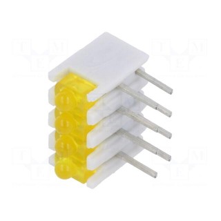 LED | in housing | yellow | No.of diodes: 4 | 20mA | 38° | 2.1V | 25mcd