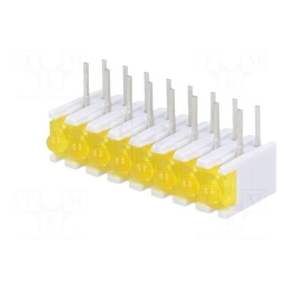 LED | in housing | yellow | No.of diodes: 8 | 20mA | 38° | 2.1V | 25mcd