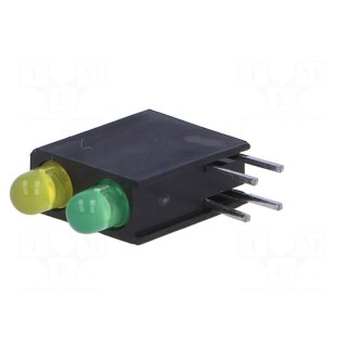 LED | in housing | yellow/green | 3mm | No.of diodes: 2 | 2mA | 40°