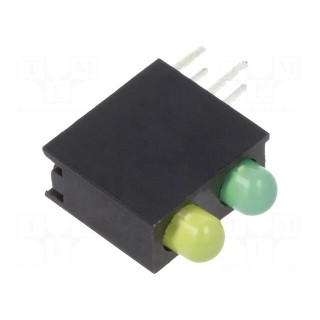 LED | in housing | yellow/yellow green | 3mm | No.of diodes: 2 | 20mA