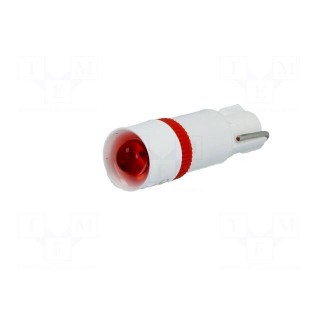 Indicator: LED | 6VDC | Cutout: Ø5.6mm | Body: red | Cap: W2x4.6