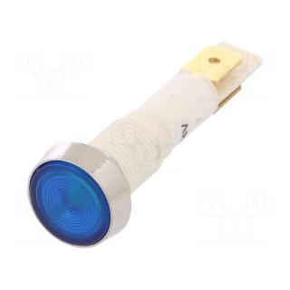Indicator: LED | flat | blue | 24VDC | 24VAC | Ø10mm | plastic