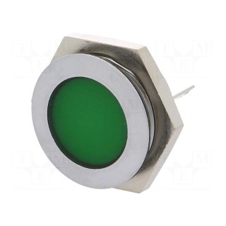 Indicator: LED | flat | 12÷14VDC | Cutout: Ø22mm | IP67 | metal