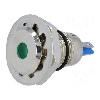 Indicator: LED | flat | 12VDC | Cutout: Ø12mm | IP67 | for soldering