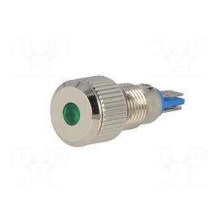 Indicator: LED | flat | 12VDC | Cutout: Ø8mm | IP67 | for soldering