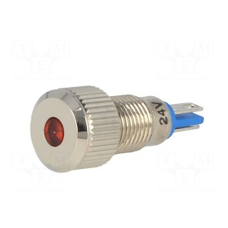 Indicator: LED | flat | 24VDC | Cutout: Ø8mm | IP67 | for soldering