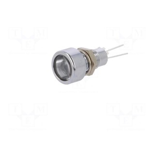Indicator: LED | flat | Cutout: Ø8.2mm | IP67 | for PCB | brass | ØLED: 5mm