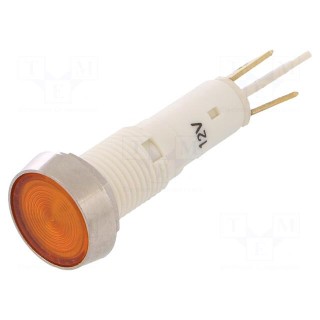 Indicator: LED | flat | 12VDC | 12VAC | Cutout: Ø10mm | plastic