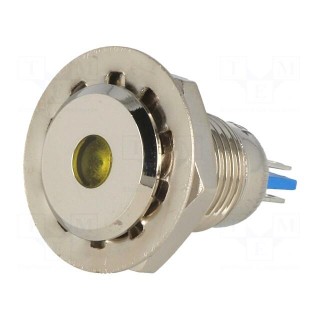 Indicator: LED | flat | 12VDC | Cutout: Ø12mm | IP67 | for soldering