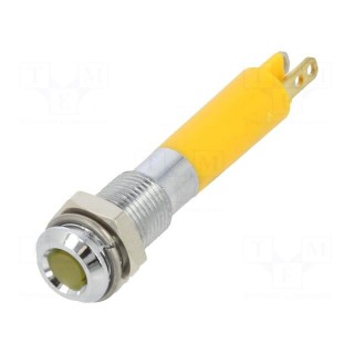 Indicator: LED | superflat | yellow | 24VDC | Ø6mm | IP40 | metal,plastic