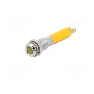 Indicator: LED | superflat | yellow | 24VDC | Ø6mm | IP40 | metal,plastic