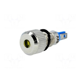 Indicator: LED | flat | 24VDC | Cutout: Ø8mm | IP67 | for soldering