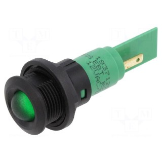 Indicator: LED | green | 12VDC | 12VAC | Ø16mm