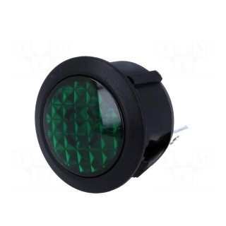 Indicator: LED | prominent | green | 24VDC | Ø20mm | IP20 | polyamide
