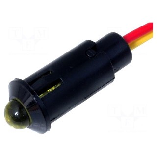 Indicator: LED | prominent | yellow | 24VDC | Ø8.2mm | IP40 | leads 170mm