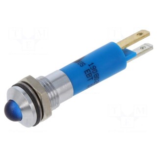 Indicator: LED | prominent | blue | 12VDC | 12VAC | Ø8mm | IP67 | ØLED: 5mm