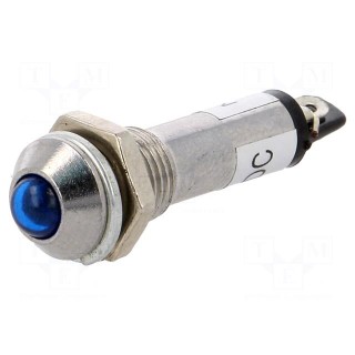 Indicator: LED | prominent | blue | 24VDC | Ø8.2mm | IP40 | for soldering