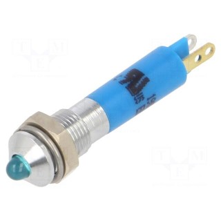 Indicator: LED | prominent | blue | 24VDC | Ø6mm | IP40 | metal,plastic