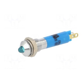 Indicator: LED | prominent | blue | 24VDC | Ø6mm | IP40 | metal,plastic
