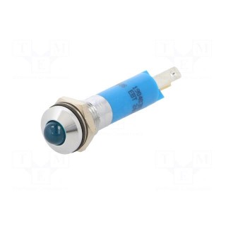 Indicator: LED | prominent | blue | 24VDC | Ø8mm | IP67 | metal,plastic