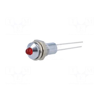 Indicator: LED | prominent | Cutout: Ø6.2mm | IP40 | for PCB | brass