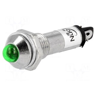 Indicator: LED | prominent | 12VDC | Cutout: Ø8.2mm | IP40 | metal
