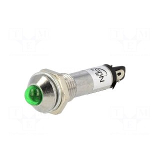 Indicator: LED | prominent | 12VDC | Cutout: Ø8.2mm | IP40 | metal