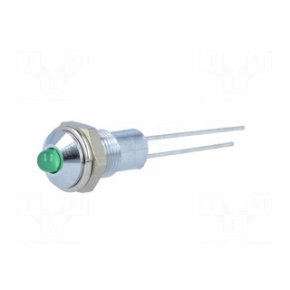 Indicator: LED | prominent | Cutout: Ø6.2mm | IP40 | for PCB | brass