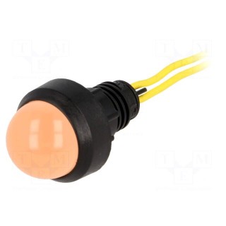Indicator: LED | prominent | 230VAC | Cutout: Ø13mm | IP40 | 300mm leads