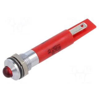 Indicator: LED | prominent | red | 230VAC | Ø8mm | 22mcd