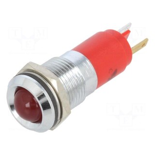 Indicator: LED | prominent | red | 24VDC | Ø14mm | connectors 2,8x0,8mm