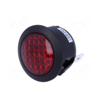 Indicator: LED | prominent | red | 24VDC | Ø20mm | IP20 | polyamide