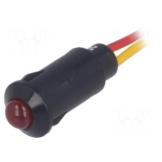 Indicator: LED | prominent | red | 24VDC | Ø8.2mm | IP40 | leads 170mm