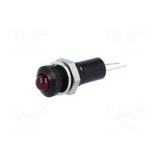 Indicator: LED | prominent | 24VDC | Cutout: Ø8mm | for PCB | brass