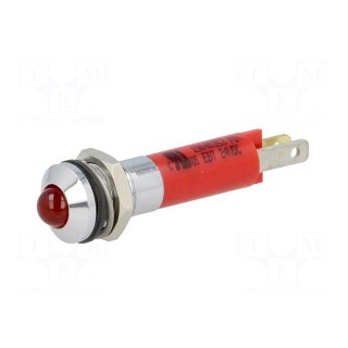 Indicator: LED | prominent | 24VDC | Cutout: Ø8mm | IP40 | plastic