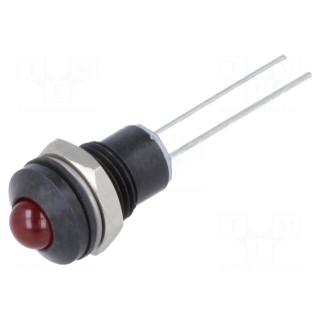 Indicator: LED | prominent | red | 2VDC | Ø8mm | connectors 2,8x0,8mm