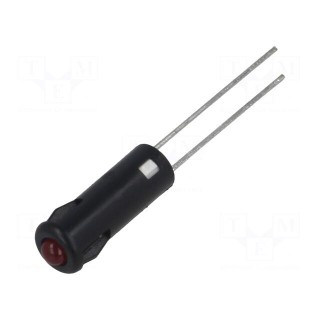 Indicator: LED | prominent | red | Ø5.2mm | IP40 | for PCB | ØLED: 3mm