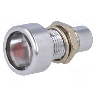 Indicator: LED | prominent | red | Ø8.2mm | IP67 | brass