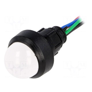 Indicator: LED | prominent | red/green/blue | 230VAC | Ø13mm | IP40