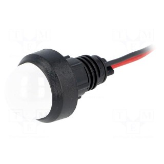 Indicator: LED | prominent | 220VDC | Cutout: Ø13mm | IP40 | 300mm leads