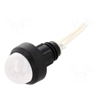 Indicator: LED | prominent | 230VAC | Cutout: Ø13mm | IP40 | 300mm leads