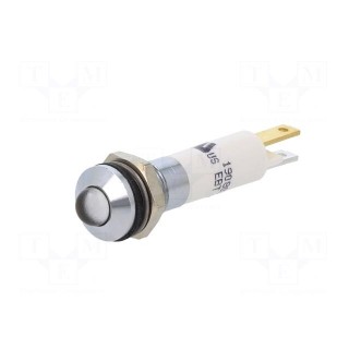 Indicator: LED | prominent | white | 24VDC | 24VAC | Ø8mm | IP67 | ØLED: 5mm