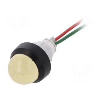 Indicator: LED | prominent | 24VDC | 24VAC | Cutout: Ø13mm | 300mm leads