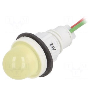 Indicator: LED | prominent | 24VDC | 24VAC | Cutout: Ø13mm | 300mm leads