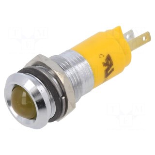 Indicator: LED | prominent | yellow | 24VDC | Ø14mm | metal,plastic