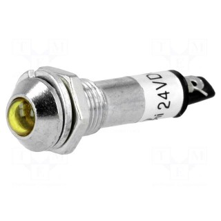 Indicator: LED | prominent | 24VDC | Cutout: Ø8.2mm | IP40 | metal