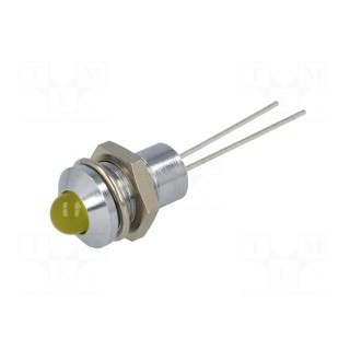 Indicator: LED | prominent | Cutout: Ø8.2mm | IP40 | for PCB | brass