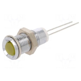Indicator: LED | prominent | Cutout: Ø8mm | for PCB | brass | ØLED: 5mm